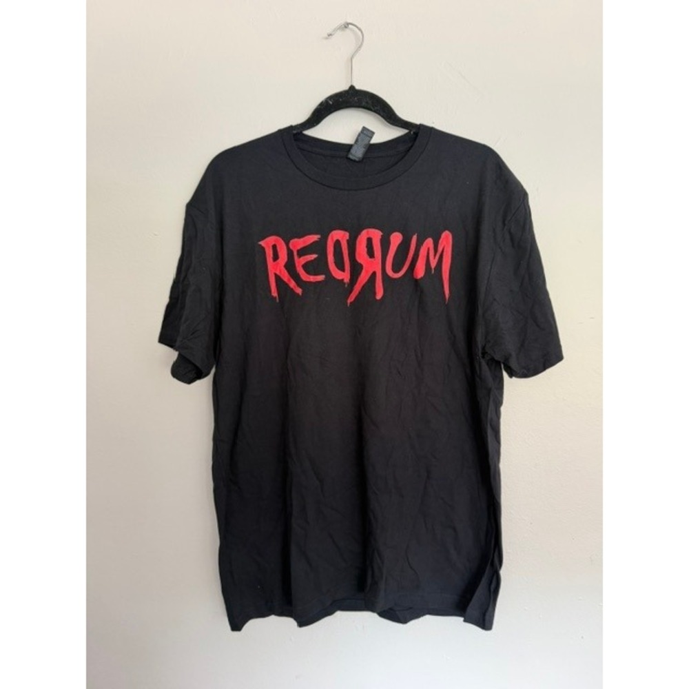 Gildan Softstyle The Shining Redrum Horror Movie Graphic T-Shirt Black Large